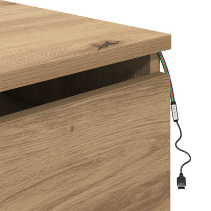 Wall-mounted Bedside Cabinet Artisan Oak 50 x 36 x 30 cm