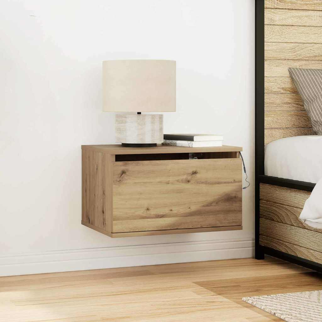 Wall-mounted Bedside Cabinet Artisan Oak 50 x 36 x 30 cm