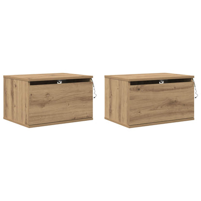 Wall-mounted Bedside Cabinet 2 pcs Artisan Oak 50 x 36 x 30 cm
