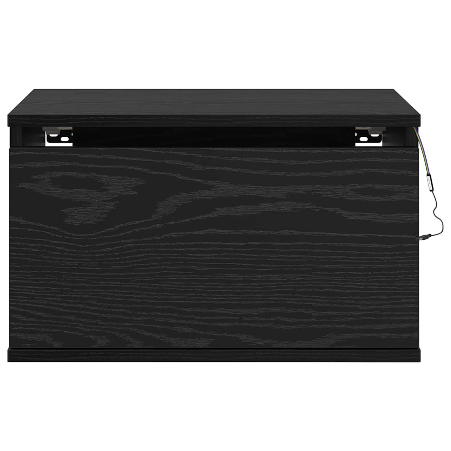 Wall-mounted Bedside Cabinet Black Oak 50 x 36 x 30 cm