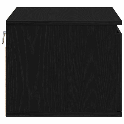 Wall-mounted Bedside Cabinet Black Oak 50 x 36 x 30 cm