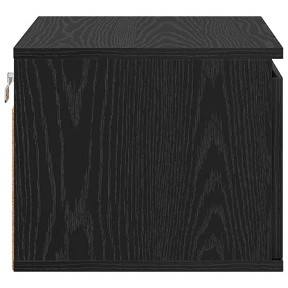 Wall-mounted Bedside Cabinet Black Oak 50 x 36 x 30 cm