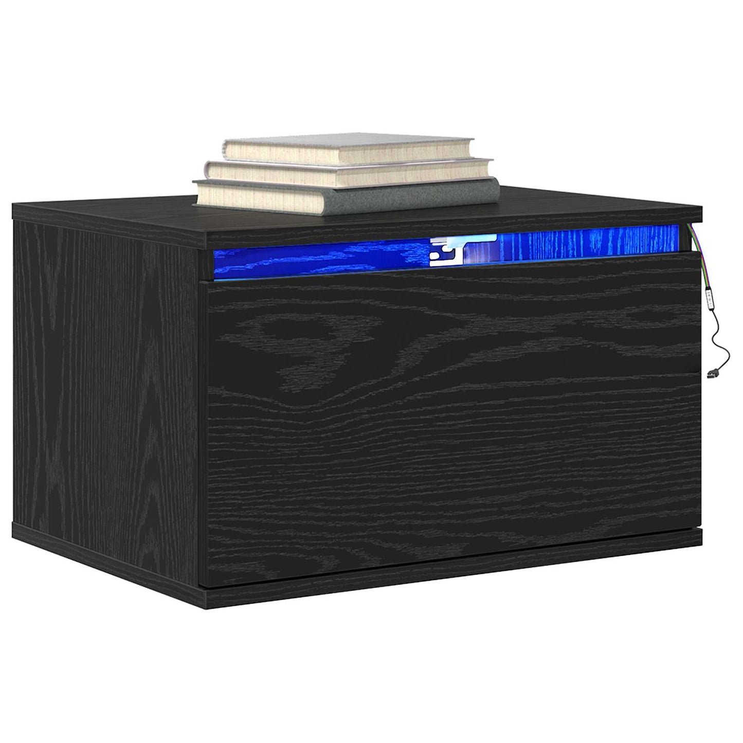Wall-mounted Bedside Cabinet 2 pcs Black Oak 50 x 36 x 30 cm