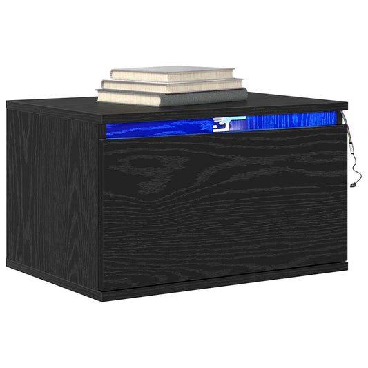 Wall-mounted Bedside Cabinet 2 pcs Black Oak 50 x 36 x 30 cm