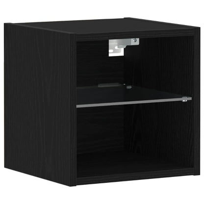 LED Wall Bedside Cabinet 2 pcs Black 30 x 28.5 x 30 cm