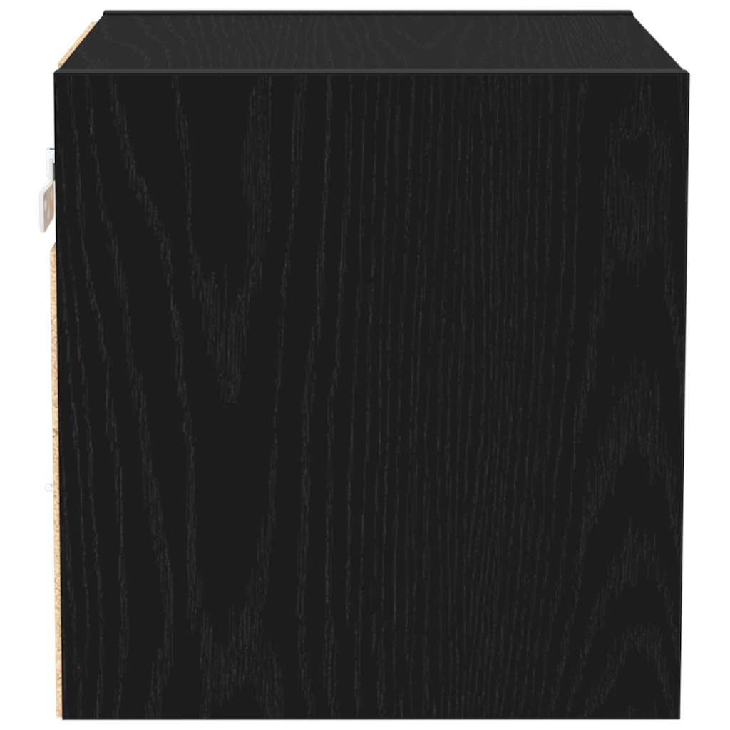 LED Wall Bedside Cabinet 2 pcs Black 30 x 28.5 x 30 cm