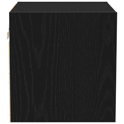 LED Wall Bedside Cabinet 2 pcs Black 30 x 28.5 x 30 cm