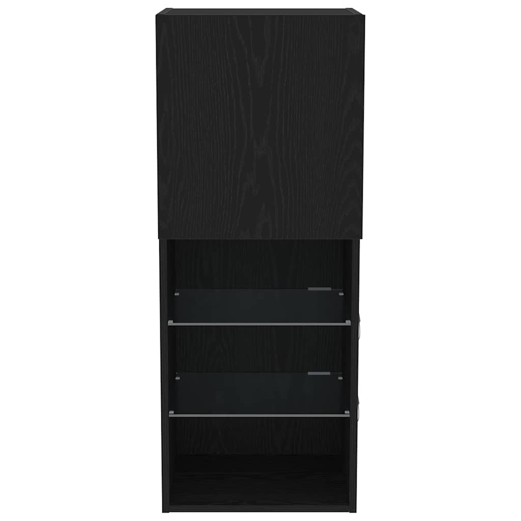 TV Cabinet Set Black Oak 40.5 x 30 x 102 cm Engineered Wood
