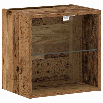 Floating Shelf with LED Light Brown 40 x 28.5 x 40 cm