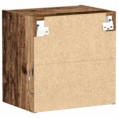 Floating Shelf with LED Light Brown 40 x 28.5 x 40 cm