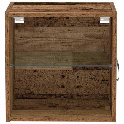 Floating Shelf with LED Light Brown 40 x 28.5 x 40 cm