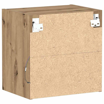 Floating Shelf with LED Light 2 pcs Brown 40 x 28.5 x 40 cm