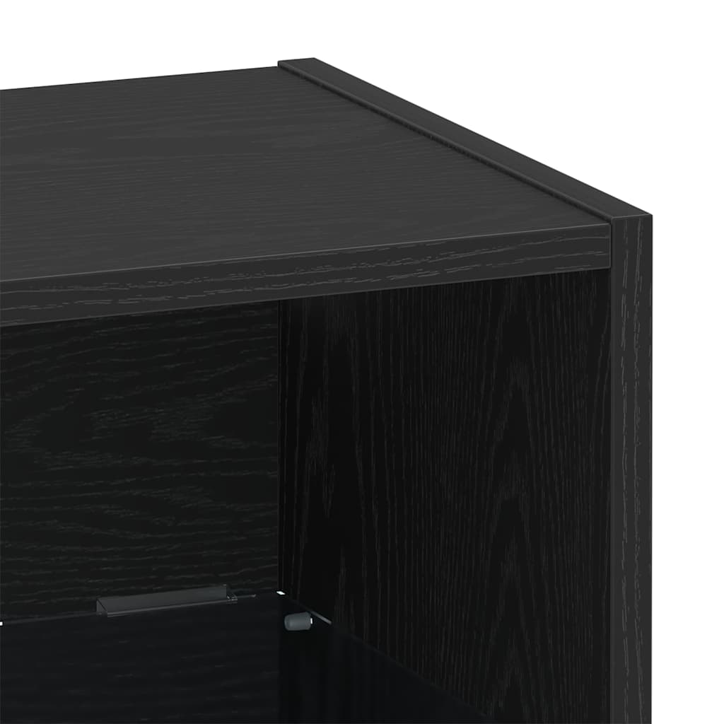 Floating Shelf with LED Light Black 40 x 28.5 x 40 cm