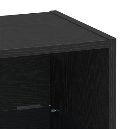 Floating Shelf with LED Light Black 40 x 28.5 x 40 cm