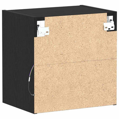 Floating Shelf with LED Light Black 40 x 28.5 x 40 cm