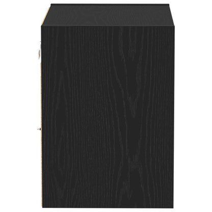 Floating Shelf with LED Light Black 40 x 28.5 x 40 cm