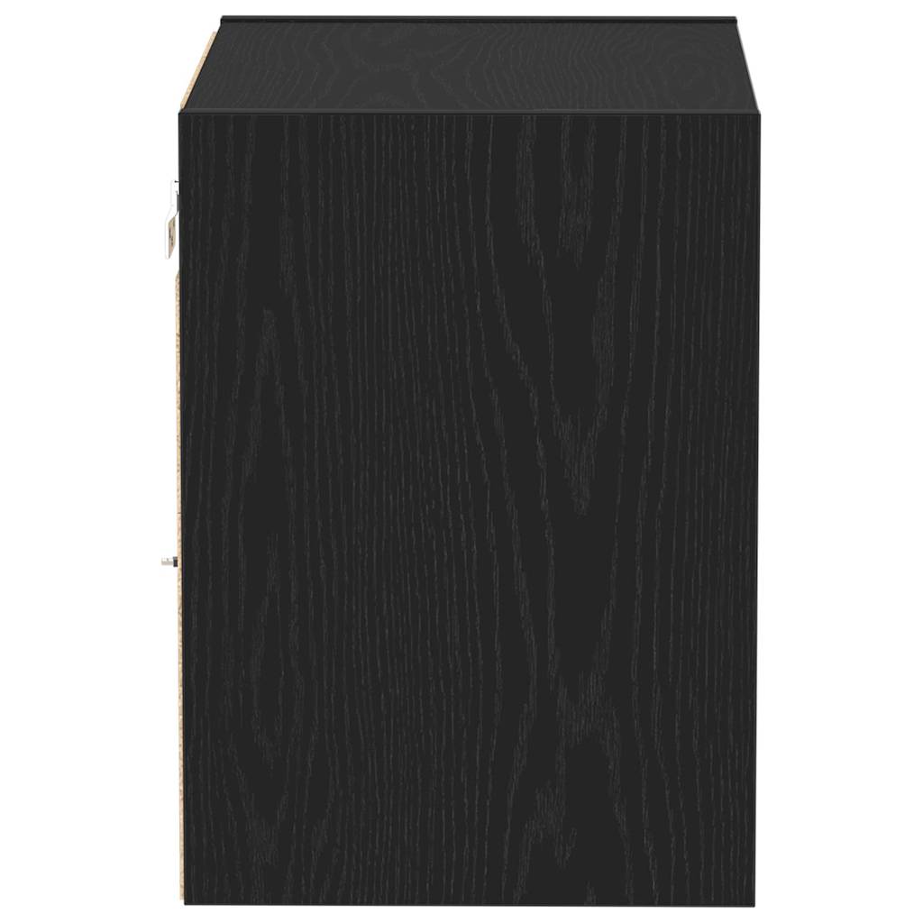 Floating Shelf with LED Light 2 pcs Black 40 x 28.5 x 40 cm