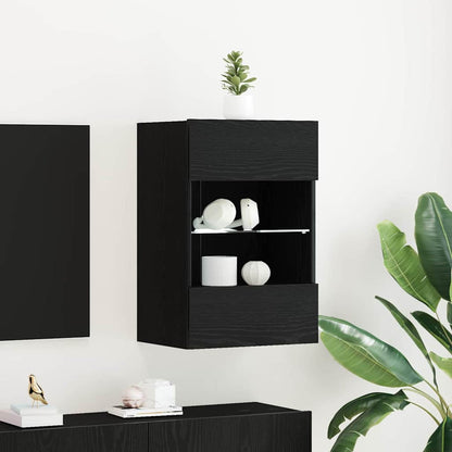 TV Cabinet Set 2 pcs Black 40 x 30 x 60.5 cm Engineered Wood