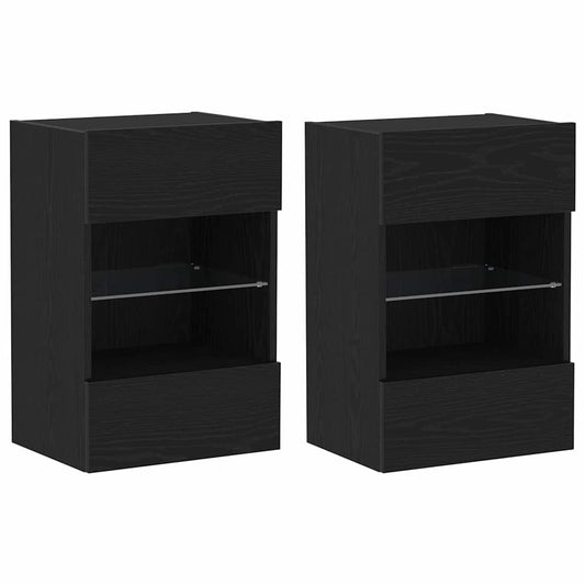 TV Cabinet Set 2 pcs Black 40 x 30 x 60.5 cm Engineered Wood