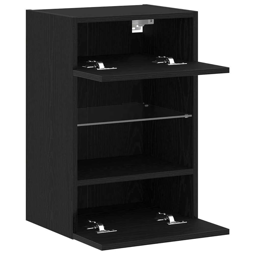TV Cabinet Set 2 pcs Black 40 x 30 x 60.5 cm Engineered Wood