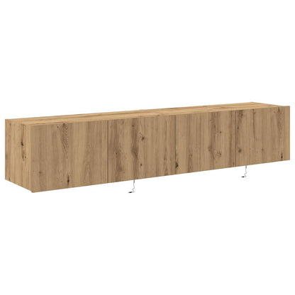 TV Wall Cabinet with LED 2 pcs Artisan Oak 80 x 35 x 31 cm