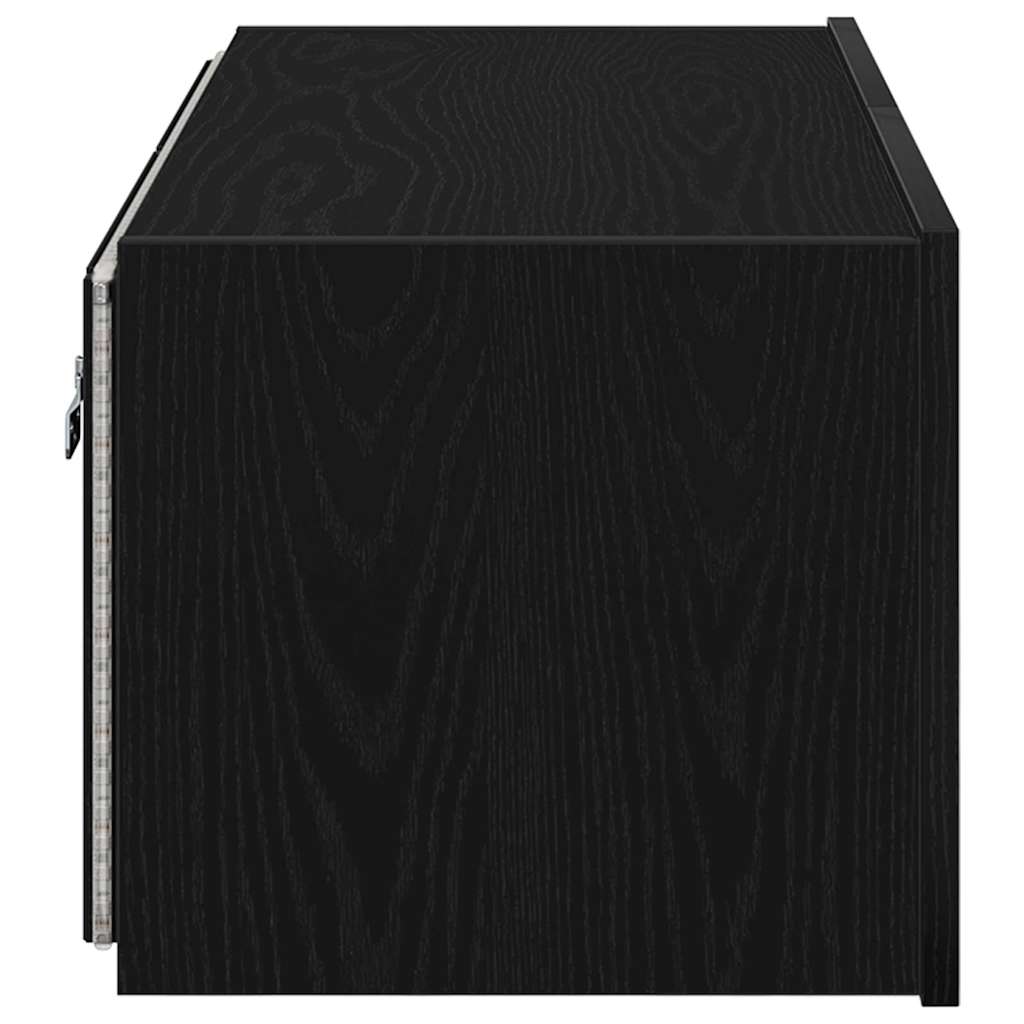 TV Wall Cabinet Black Oak 80 x 35 x 31 cm Engineered Wood