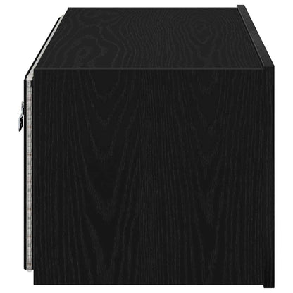 TV Wall Cabinet Black Oak 80 x 35 x 31 cm Engineered Wood