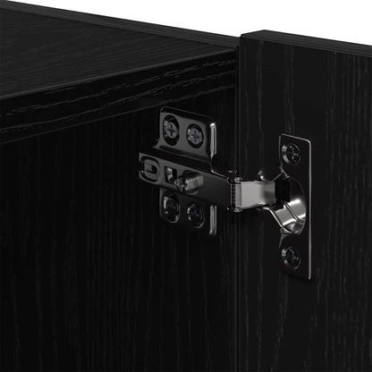 TV Wall Cabinet 2 pcs Black Oak 80 x 35 x 31 cm Engineered Wood