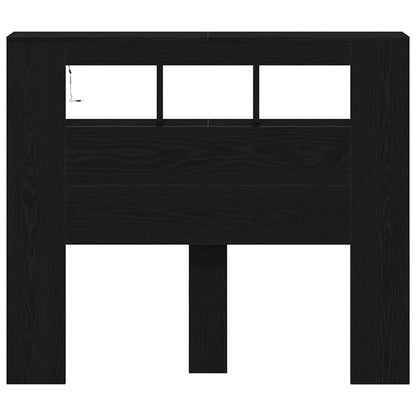 LED Headboard Black Oak 120 x 18.5 x 103.5 cm Engineered Wood