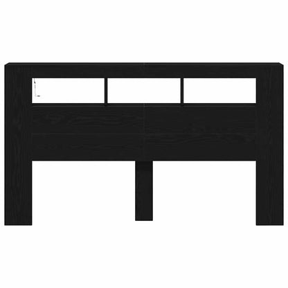 LED Headboard Black Oak 180 x 18.5 x 103.5 cm Engineered Wood
