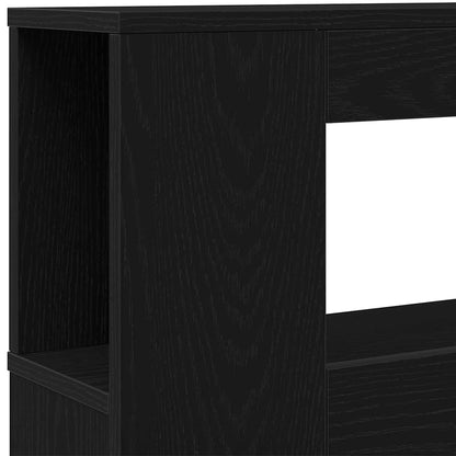 LED Headboard Black Oak Engineered Wood