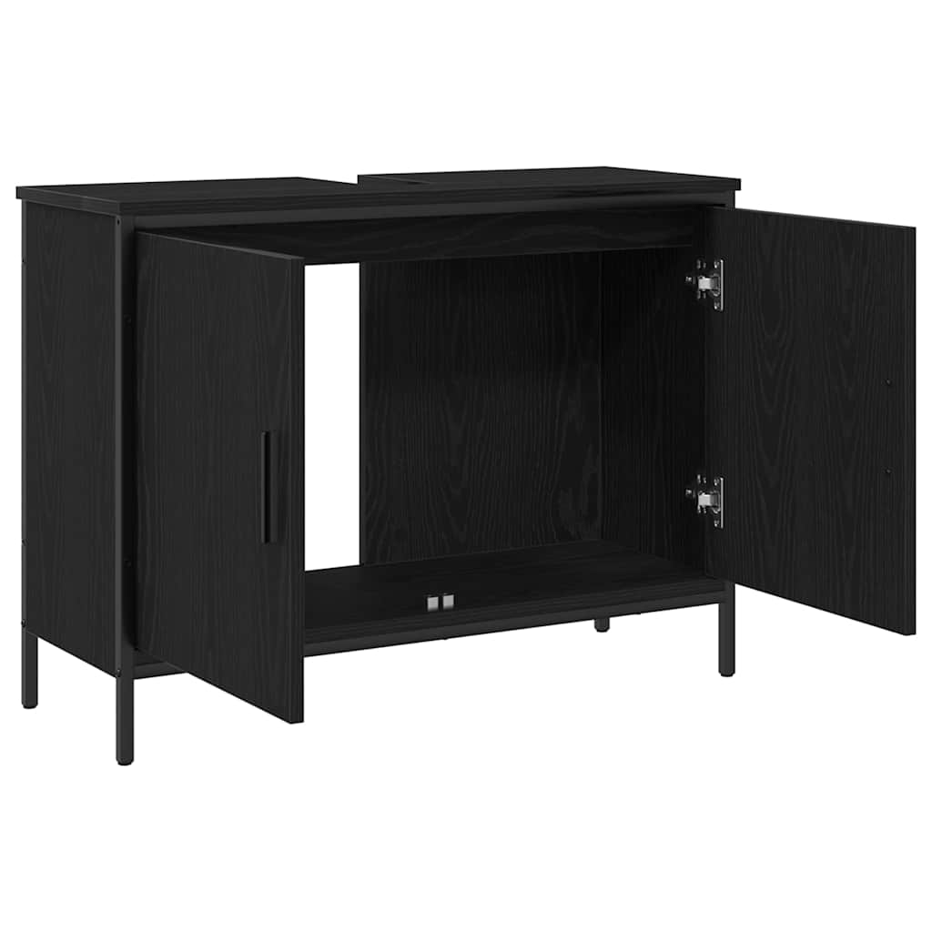 Bathroom Sink Cabinet Black Oak 80 x 30 x 60 cm Engineered Wood