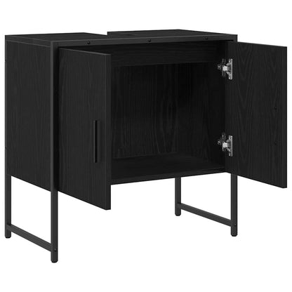 Bathroom Sink Cabinet Black Oak 60 x 30 x 60 cm Engineered Wood