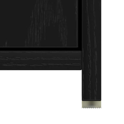 Bathroom Cabinet Black Oak 30x30x183,5 cm Engineered Wood