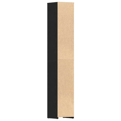 Bathroom Cabinet Black Oak 30x30x183,5 cm Engineered Wood