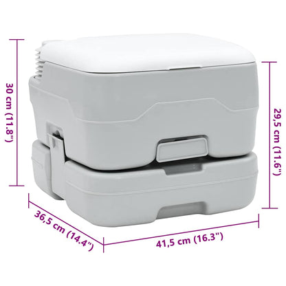 Camping Toilet Grey and White 41.5 x 36.5 x 30 cm Polyethylene