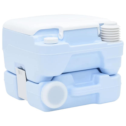 Camping Toilet Manual Light Blue and White 41.5 x 36.5 x 30 cm