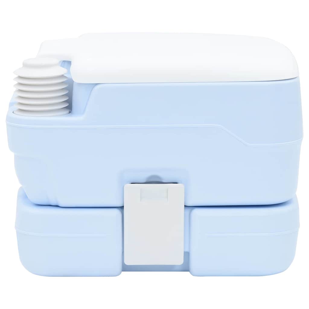 Camping Toilet Manual Light Blue and White 41.5 x 36.5 x 30 cm