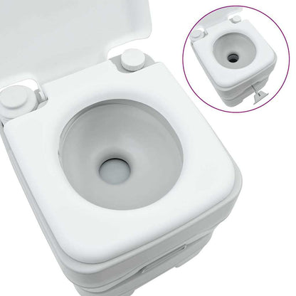 Camping Toilet Grey and White 41.5 x 36.5 x 42 cm Polyethylene