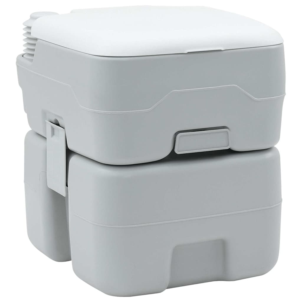 Camping Toilet Grey and White 41.5 x 36.5 x 42 cm Polyethylene