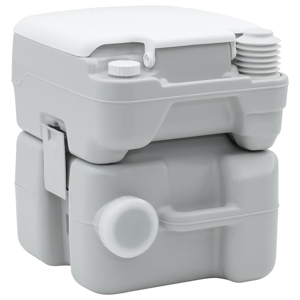Camping Toilet Grey and White 41.5 x 36.5 x 42 cm Polyethylene