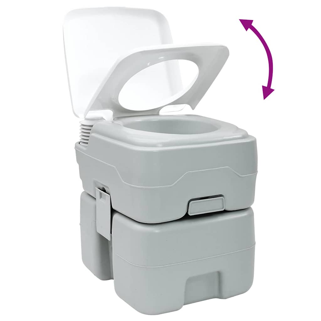 Camping Toilet Grey and White 41.5 x 36.5 x 42 cm Polyethylene
