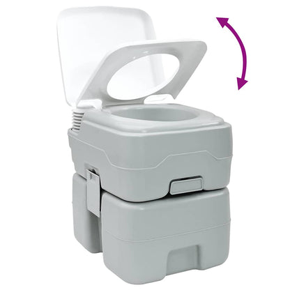 Camping Toilet Grey and White 41.5 x 36.5 x 42 cm Polyethylene