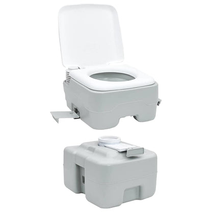 Camping Toilet Grey and White 41.5 x 36.5 x 42 cm Polyethylene