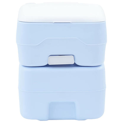 Camping Toilet Manual Light Blue and White 41.5 x 36.5 x 42 cm