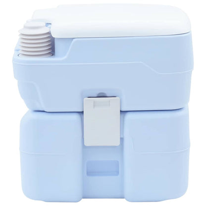 Camping Toilet Manual Light Blue and White 41.5 x 36.5 x 42 cm