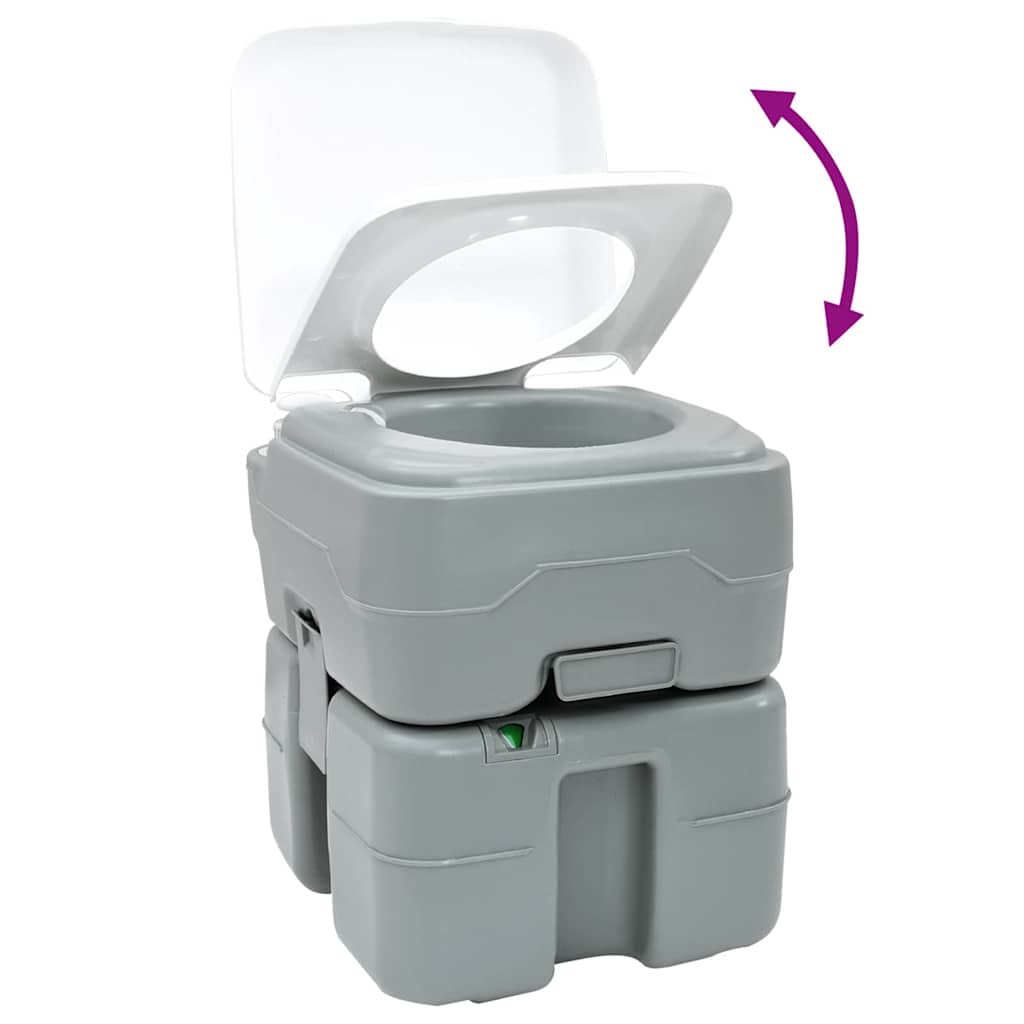 Camping Toilet Set 2 pcs Grey 50.5 x 33 x 103 cm