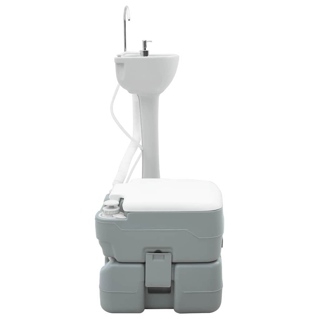 Camping Toilet Set 2 pcs Grey 50.5 x 33 x 103 cm