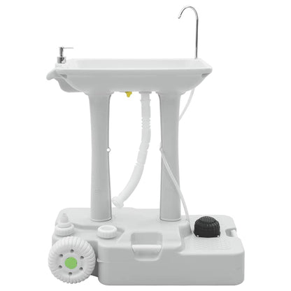 Camping Handwash Stand with Wheels Grey 72 x 42 x 103 cm
