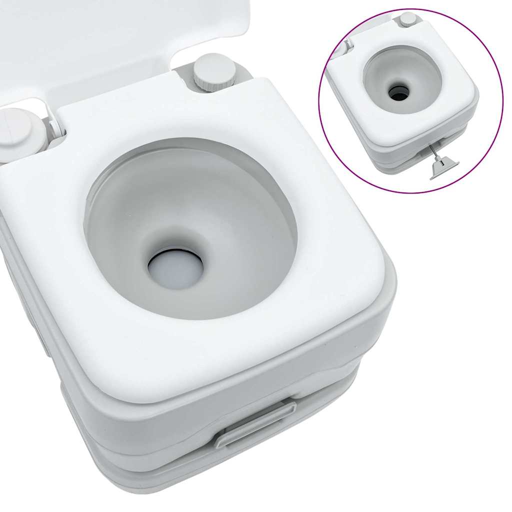 Camping Toilet Set 2 pcs Grey and White